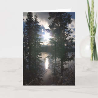 Cartão De Festividades Inverno no lago