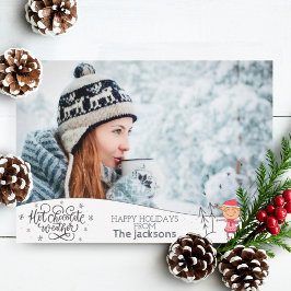 Cartão De Festividades Inverno quente com chocolate com fotografia