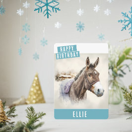 Cartão De Festividades Inverno vibes Donkey Birthday Card