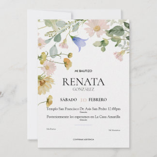 Cartão De Festividades Invitación Bautizo