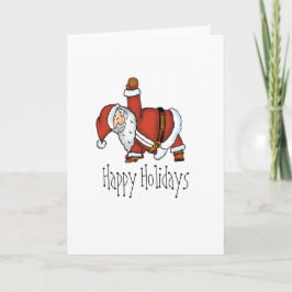 Cartão De Festividades Ioga do papai noel - design do Natal com o papai