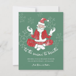 Cartão De Festividades Ioga Festivo do Papai Noel Temporada para Respirar