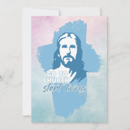 Cartão De Festividades Ir Para A Igreja..! Jesus Cristo. Christian Preach