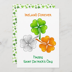 Cartão De Festividades Ireland Forever Lucky Shamrock