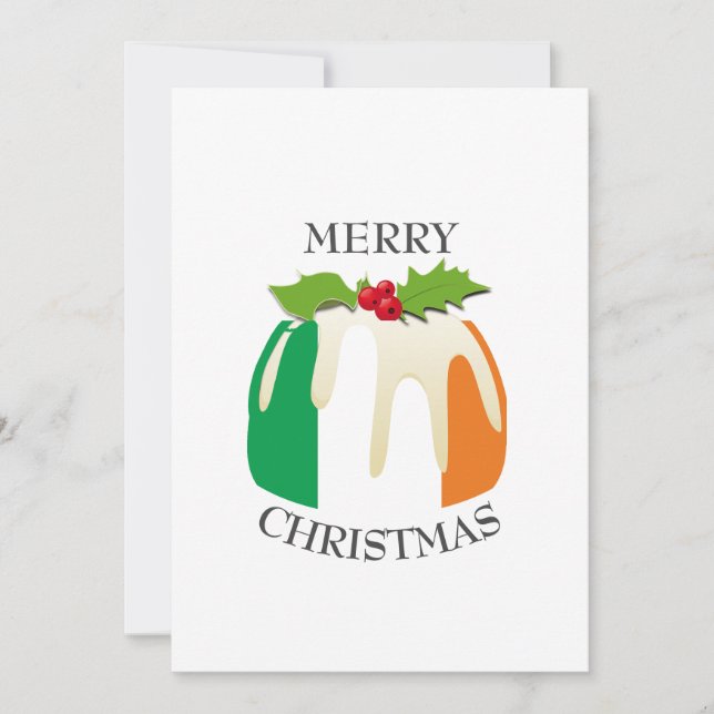 Cartão De Festividades IRISH FLAG | Pudim de ameixa festiva | Natal (Frente)