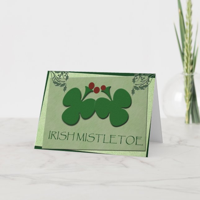 Cartão De Festividades Irish Mistletoe - Mostre sua herança irlandesa (Frente)
