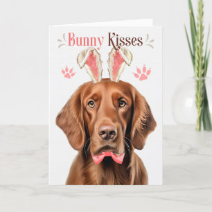 Cartão De Festividades Irish Setter Dog em Bunny Ears para Páscoa