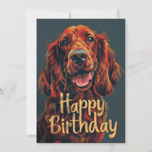 Cartão De Festividades Irish Setter Happy Birthday