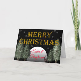 Cartão De Festividades Irmã de Natal, Namorada Lua, Veado Tradicional