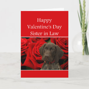 Cartão De Festividades Irmã em Direito Namorados Grizzly Puppy Amor