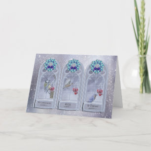 Cartão De Festividades Irmã, Garden Birds Saudação de Natal