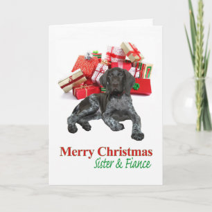 Cartão De Festividades Irmã Glossy Grizzly e Fiance Feliz Natal