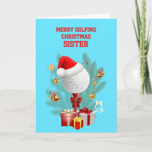 Cartão De Festividades Irmã Natal Golfball