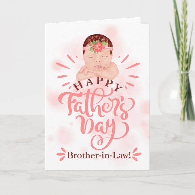 Cartão De Festividades Irmão, Dia de os pais de Direito, Pêssego de Menin (Frente)