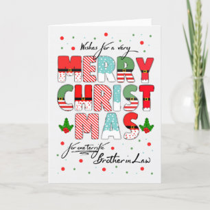 Cartão De Festividades Irmão em Direito, Feliz Natal, Carta Decorada