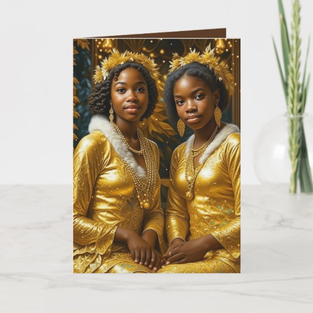 Cartão De Festividades Irmãs Bela Brown são como Estrelas (Frente)