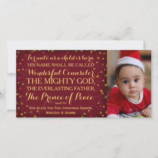 Cartão De Festividades Isaiah 9:6 Para Nós Uma Criança É Nascer