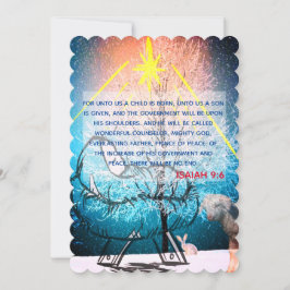 Cartão De Festividades Isaiah 9:6 Para Nós Uma Criança É Um Natal Nascer