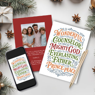 Cartão De Festividades Isaiah 9 Bíblia de Natal Verse Holiday Foto