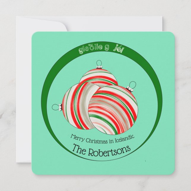 Cartão De Festividades Islândia Feliz Natal (Frente)
