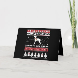 Cartão De Festividades Italian Greyhound na Neve Natal Fofo