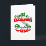 Cartão De Festividades Italiano Cutie<br><div class="desc">Italiano Cutie. Esta é uma grande maneira de mostrar seu orgulho italiano. Excelente para um t-shirt ou uns t-shirt,  aventais,  botões,  ímãs e mais….  Grande presente para alguns Natal,  aniversários,  dia das mães,  dia dos pais e diário da ocasião especialmente.</div>