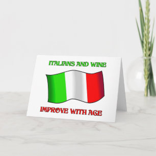 Cartão De Festividades Italianos E Vinho, Melhoram Com Idade