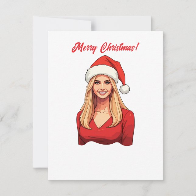 Cartão De Festividades Ivanka Trump Com Papai Noel Feliz Natal (Frente)