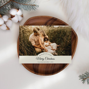 Cartão De Festividades Ivory Muito Feliz Natal Quatro Foto Horizontal