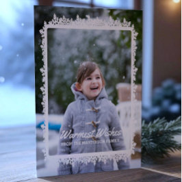 Cartão De Festividades Ivory Snowflake Foto de Feriado de Frame