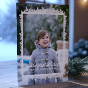 Cartão De Festividades Ivory Snowflake Foto de Feriado de Frame