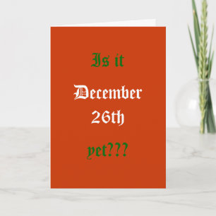 Cartão De Festividades Já é, 26 de dezembro?