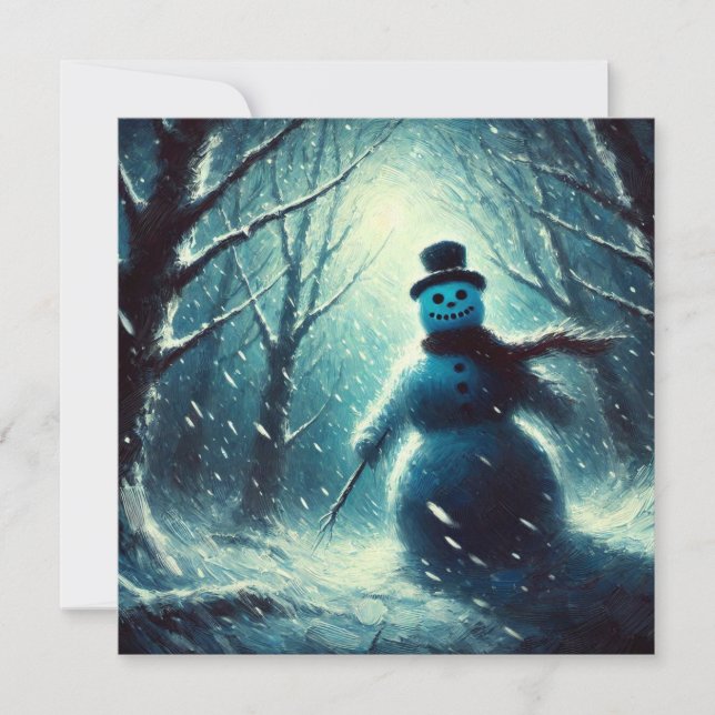 Cartão De Festividades Jack Frost Snowman Natal (Frente)