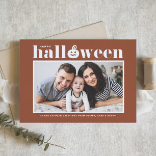 Cartão De Festividades Jack-o'-lanterna Terracotta Foto Feliz Dia das Bru