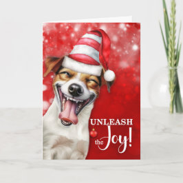 Cartão De Festividades Jack Russell Dog Libere o Natal da Alegria