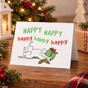 Cartão De Festividades Jack Russell Fofo   Cachorro Feliz no Natal