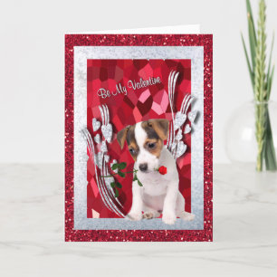 Cartão De Festividades Jack Russell Puppy Be My Valentine Greeting Card