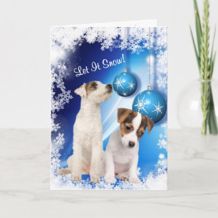 Cartão De Festividades Jack Russell Puppy Let It Snow - Customize It! #2