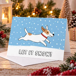 Cartão De Festividades Jack Russell Terrier Deixe Nevar Cachorro Natal