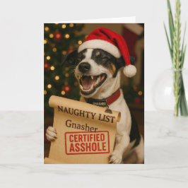 Cartão De Festividades Jack Russell Terrier Naughty List Christmas card