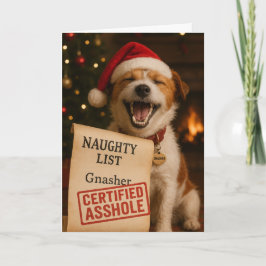 Cartão De Festividades Jack Russell Terrier Naughty List Christmas card
