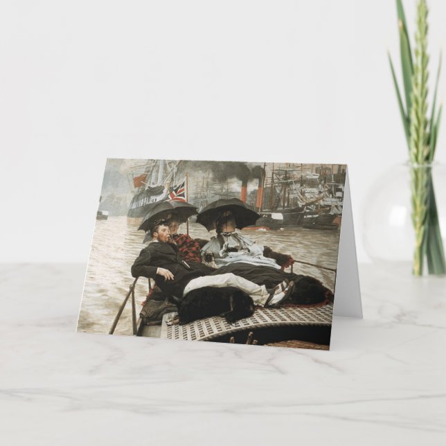 Cartão De Festividades James Tissot - O Tâmisa (Frente)