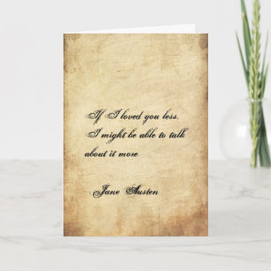 Cartão De Festividades Jane Austen Valentine's Day Card CUSTOMIZED