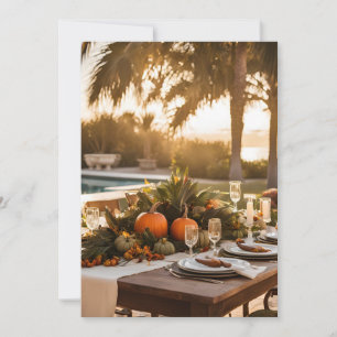 Cartão De Festividades Janta de Ação de Graças nos Trópicos