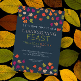 Cartão De Festividades Jantar de Ação de Graças de Cores de Outono Festa