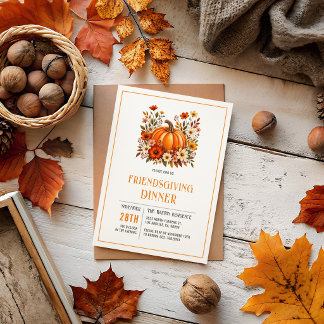 Cartão De Festividades Jantar de Friendsgiving da colheita de outono colo