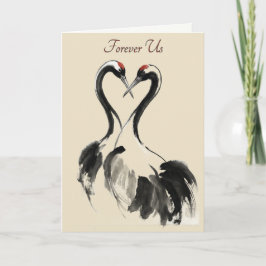Cartão De Festividades Japanese Crane Love Greeting Card
