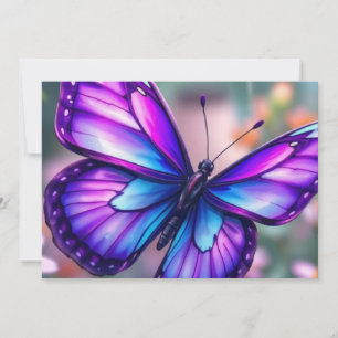 Cartão De Festividades Jardim de Borboleta Roxa Encantada