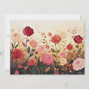 Cartão De Festividades Jardim de rosas caprichoso
