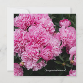 Cartão De Festividades Jardim Floral de Arte Fina de Peônia Rosa Luxurian